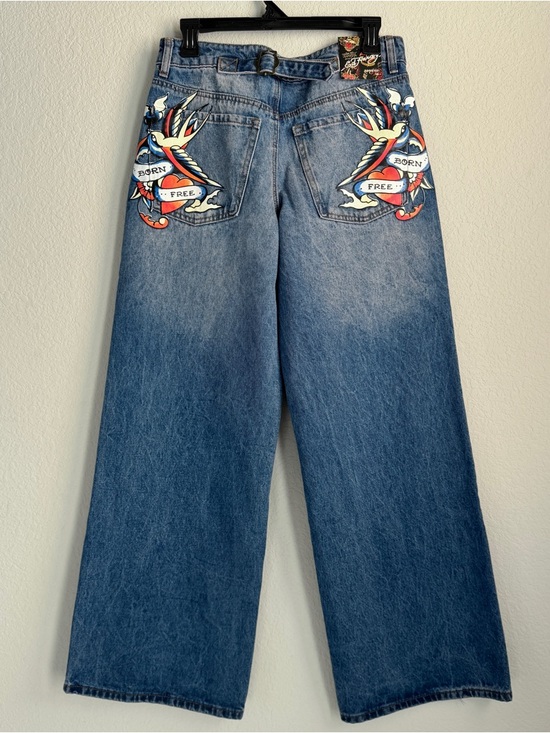 Ed Hardy Denim - Ed Hardy Blue Denim Baggy Jeans.  NWT. Size 28